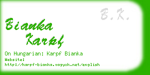bianka karpf business card